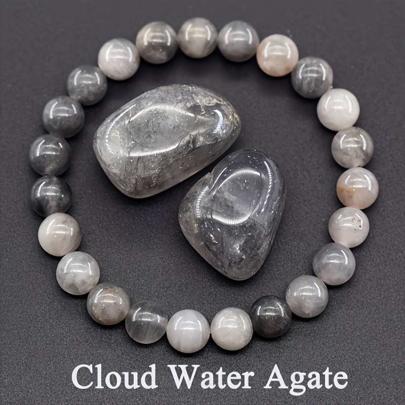 Men's Natural Stone Elastic Beaded Bracelet